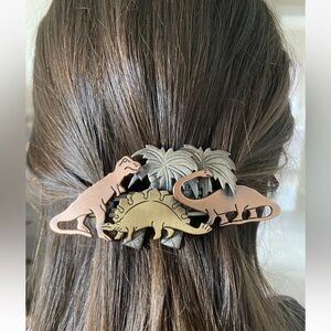 Dinosaur Metal Barrette Made In France Unique